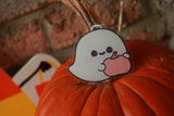 Pumpkin Ghost Keychain